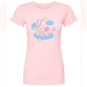 Disney's Juniors Fitted XL Pink Cheshire Cat Tee. New With Out Tags